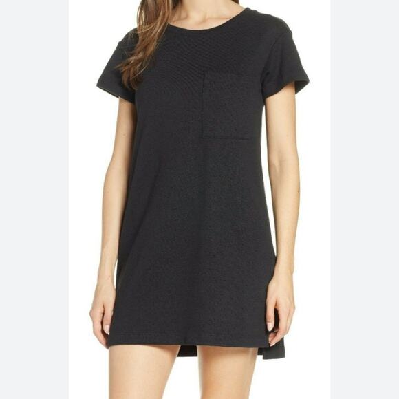 UGG Maree T-Shirt Dress Short Sleeve Solid Black Size Medium - Picture 8 of 8